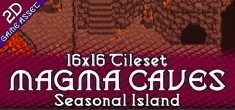 Magma Caves 16x16 pixelart tileset