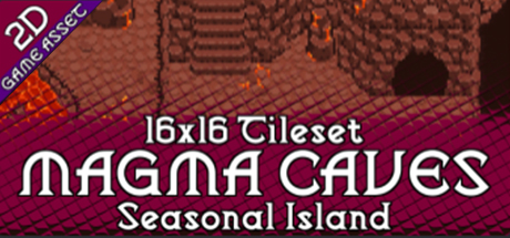 Magma Caves 16x16 pixelart tileset