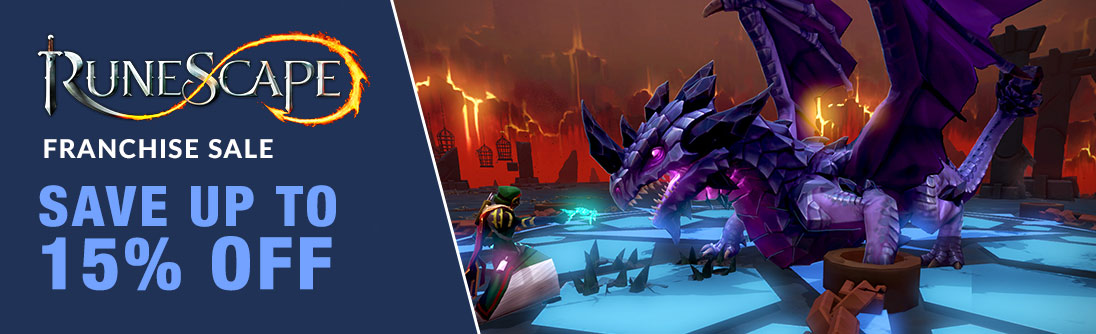 RuneScape Franchise Sale, all titles 15% off banner img