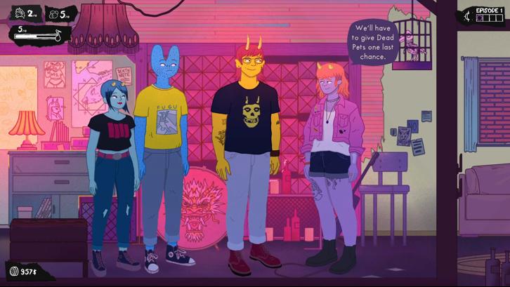 Dead Pets: A Punk Rock Slice of Life Sim Steam Key screenshot from the video game thumbnail 2