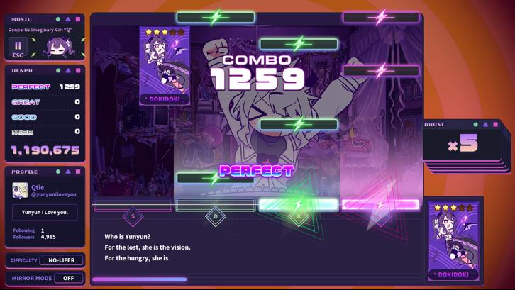 Yunyun Syndrome!? Rhythm Psychosis Steam Key screenshot from the video game thumbnail 3