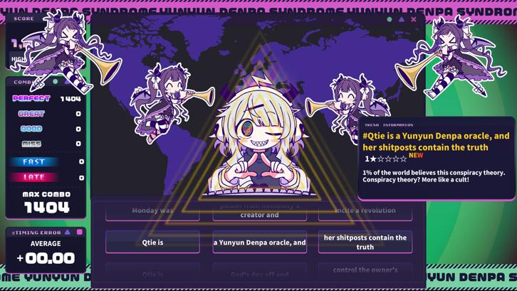 Yunyun Syndrome!? Rhythm Psychosis Steam Key screenshot from the video game thumbnail 6