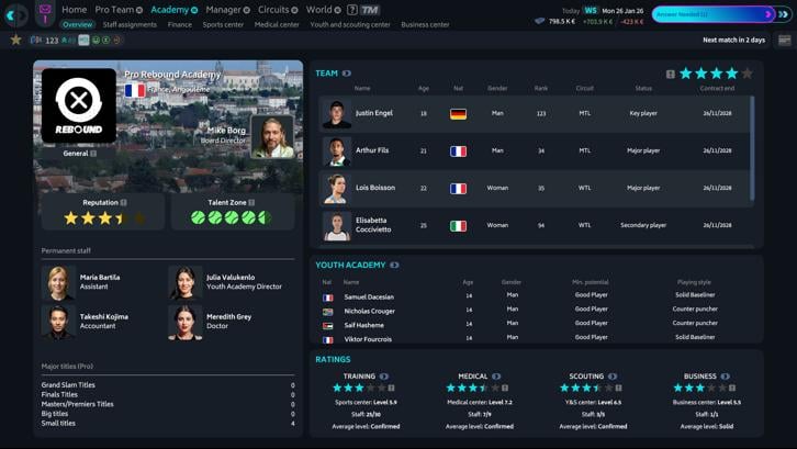 Tennis Manager 26 Steam Key screenshot from the video game thumbnail 9