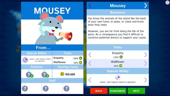 Political Animals Steam Key screenshot from the video game thumbnail 3