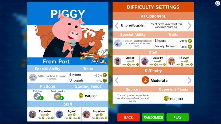 Political Animals Steam Key screenshot from the video game thumbnail 7