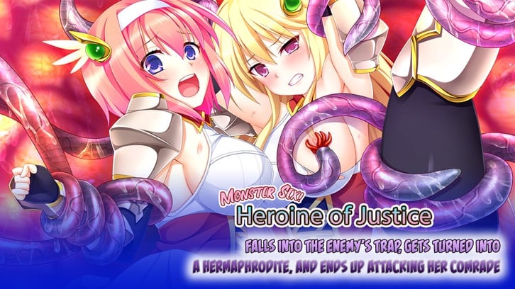 Monster Sex! Heroine of Justice Falls Into the Enemy s Trap, Gets Turned Into a Hermaphrodite, and Ends Up Attacking Her Comrade image